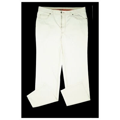 HILTL Herren Hose stretch straight Leg relax Stoff Gr 106 L W36 L34 Creme dünn - Bild 1 von 4