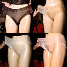 Oil Shiny Panties Glossy See Through Bikini Briefs Knicker Thong Women Underwear