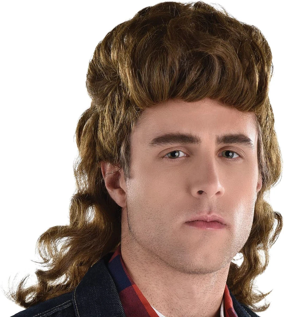 Mullet Wig Brown Suit Yourself Fancy Dress Up Halloween Adult Costume Accessory