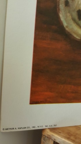 Arthur A Kaplan Lithograph, BY THE FIRESIDE M Medeiros, USA #VV 757 - Picture 7 of 7