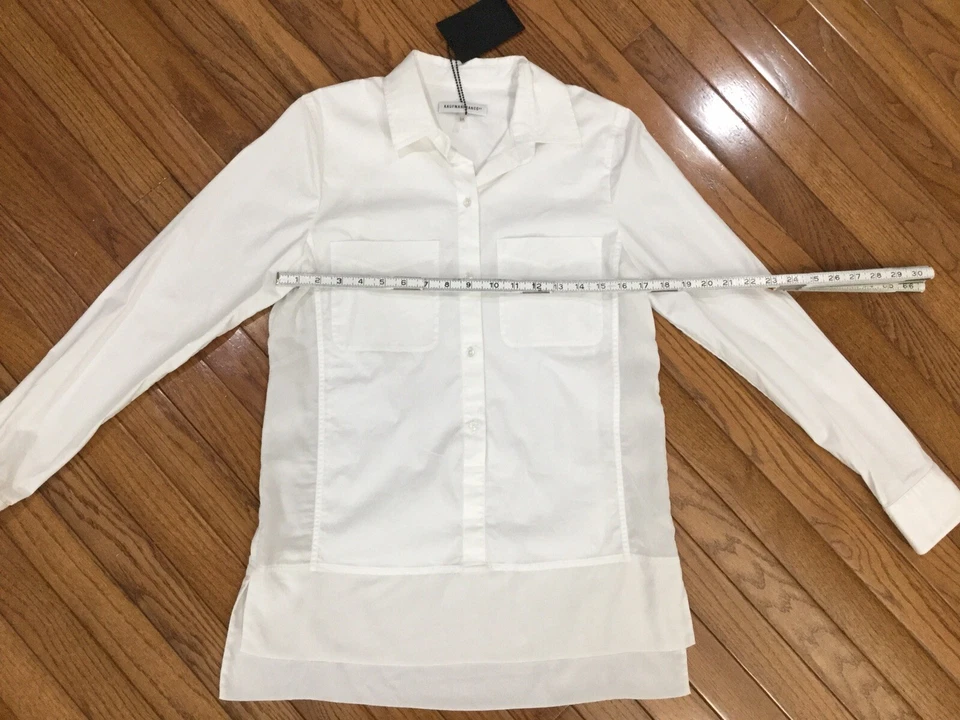 NUEVO CON ETIQUETAS KAUFMANFRANCO 021 Mujer Blusa Blanca Camisa Top Talla S Nueva Foto 2 de 4