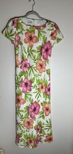 Vtg Talbots Tropical Floral Linen Maxi Dress Size 4