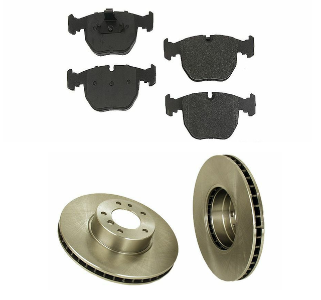 2 Front Rotors Disc Rotor Brake Pad Set kit for BMW eBay