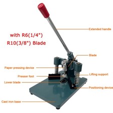All Metal Paper Corner Rounder Cutter with R6 1/4" R10 3/8" Blade Punch Cutter