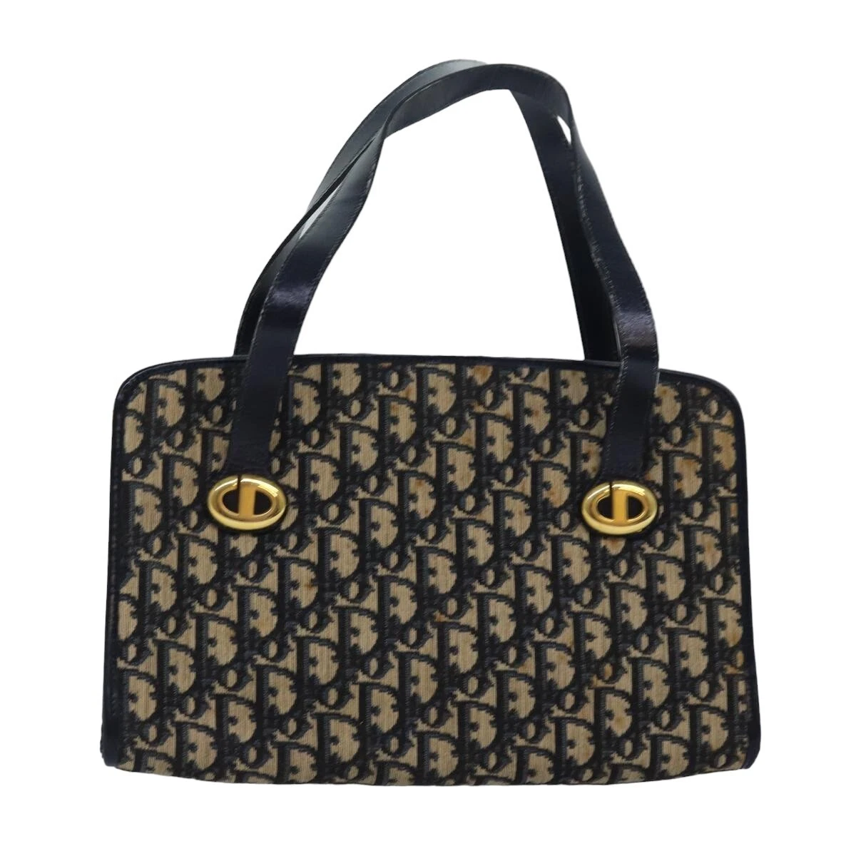 Christian Dior Trotter sac à main toile toile marine authentique bs15874
