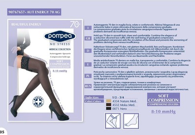 2in1 box 8-10mmHg 70den Pompea 90767657 Beautiful energy Compresssion Thigh-High