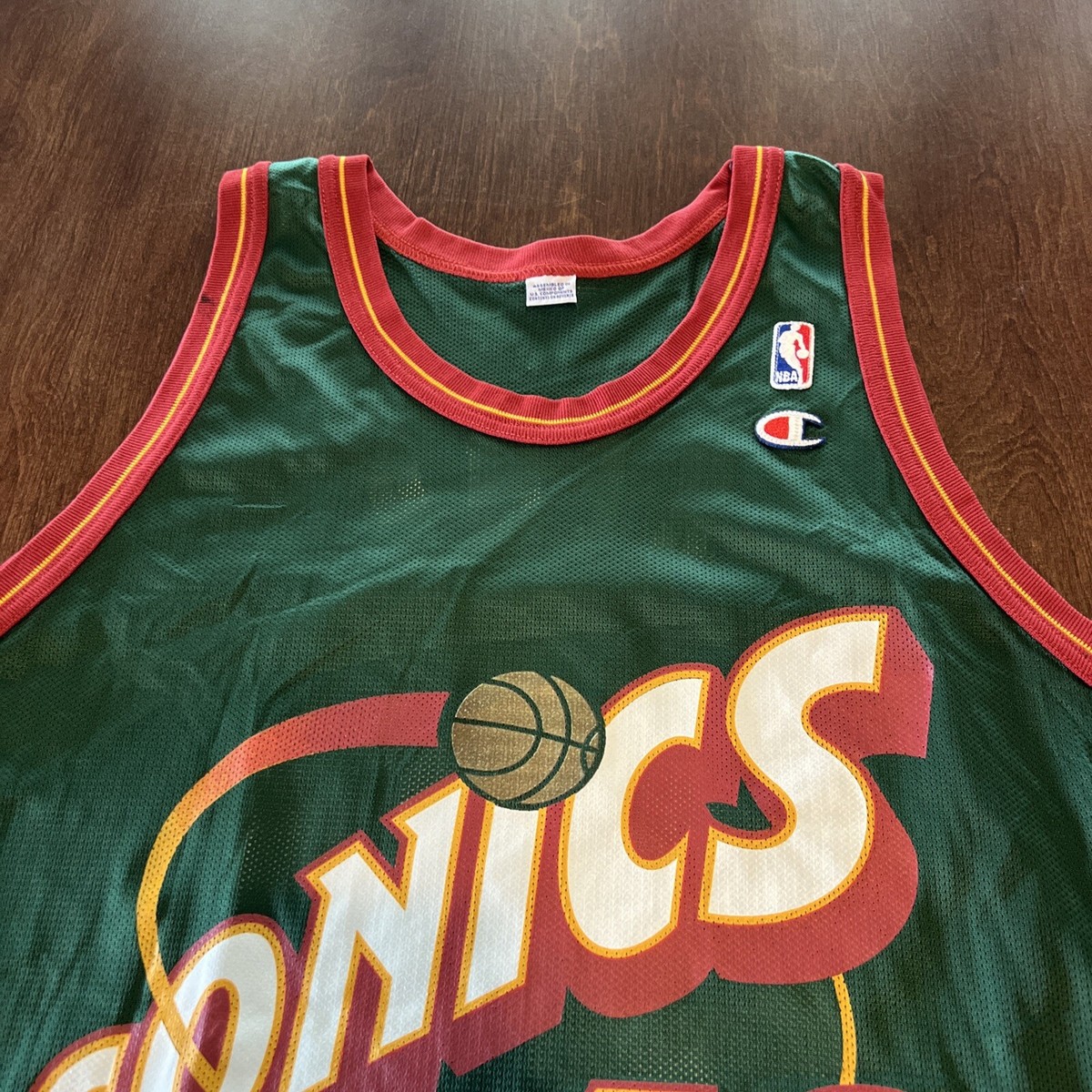 Shawn Kemp Champion Seattle Supersonics Vintage Jersey Size 48