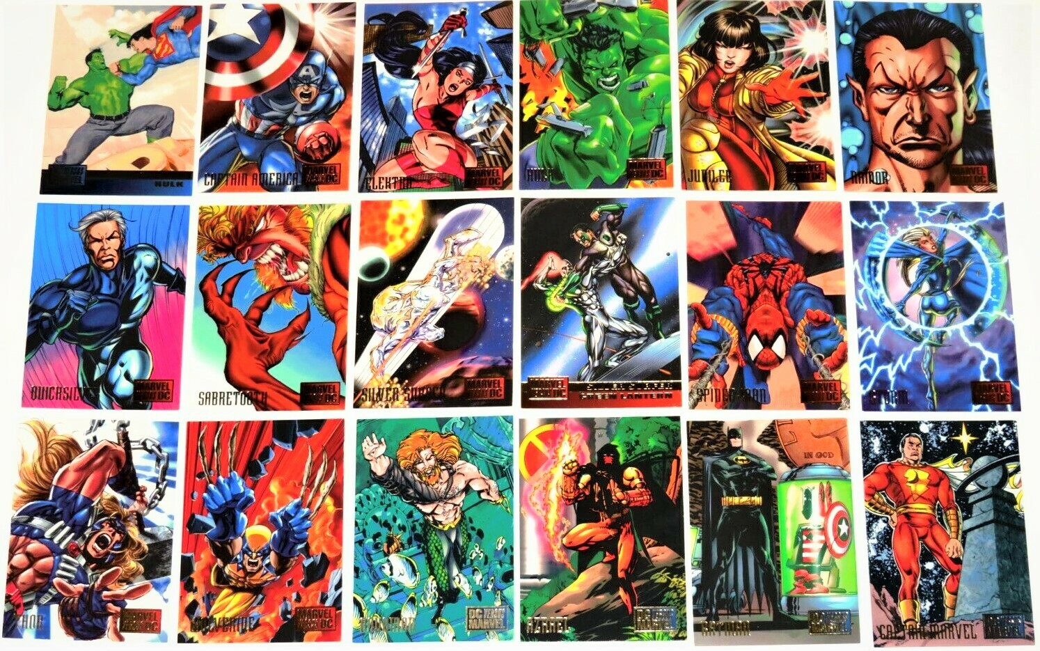  1995 Marvel vs DC Fleer Skybox 100 Card Base Set