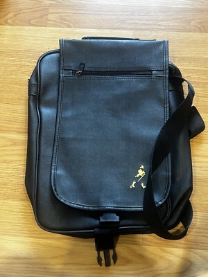 Johnnie Walker Whisky Faux Leather Duffle Travel Bag Satchel  Black