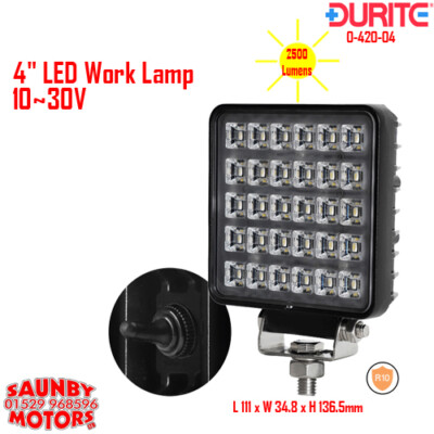 Durite 0-420-04 4''  R10 LED Arbeitsleuchte mit Kipp Ein/Aus Schalter 10~30V