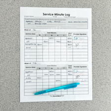 Mrs. D's Corner Service Minute Log Data Notepad  50 Sheets