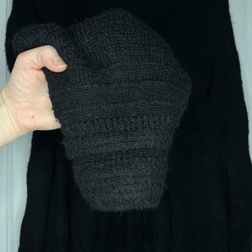 Gary Graham Women Dress Small Black Alpaca Stripe Knit Raglan Balloon Sleeve - Picture 9 of 21