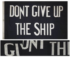 2x3 Embroidered Commodore Perry Don't Give Ship #1 100% Cotton Flag 3'x2'