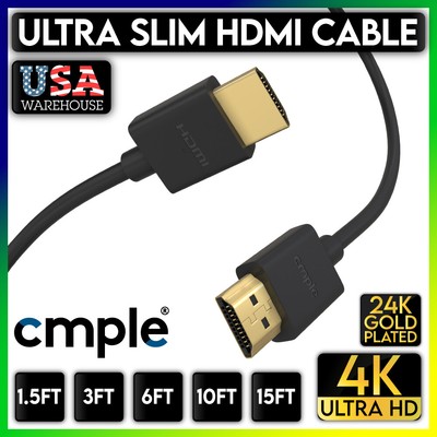 HDMI Cable Slim High-Speed HDMI 2.0 4K UHD Ultra HD 2160P 1080P HDR HDCP HDTV PC