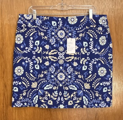 Croft & Barrow Women's Navy Mirror Garden Effortless Stretch Skort-NWT-Size 14