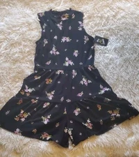 NWT Girls Dress Art Class Target Black Floral 14/16 XL Grunge Fairy Whimsigoth