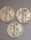 1938 Walking Liberty 90% Silver Half Dollar ESTATE FIND  Lot of 3  C136