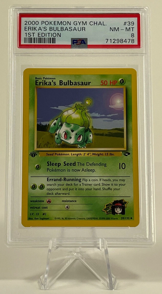 PSA 8 - Pokemon Card - Gym Challenge 39/132 - ERIKA'S BULBASAUR