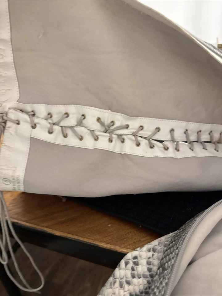 Liliana Python 露趾系带高跟鞋高筒靴 6 码 — 第 4/4 张图片