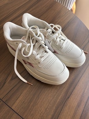 Size Reebok Women’s Club C Double Tennis Pink Leopard Print Sneakers 