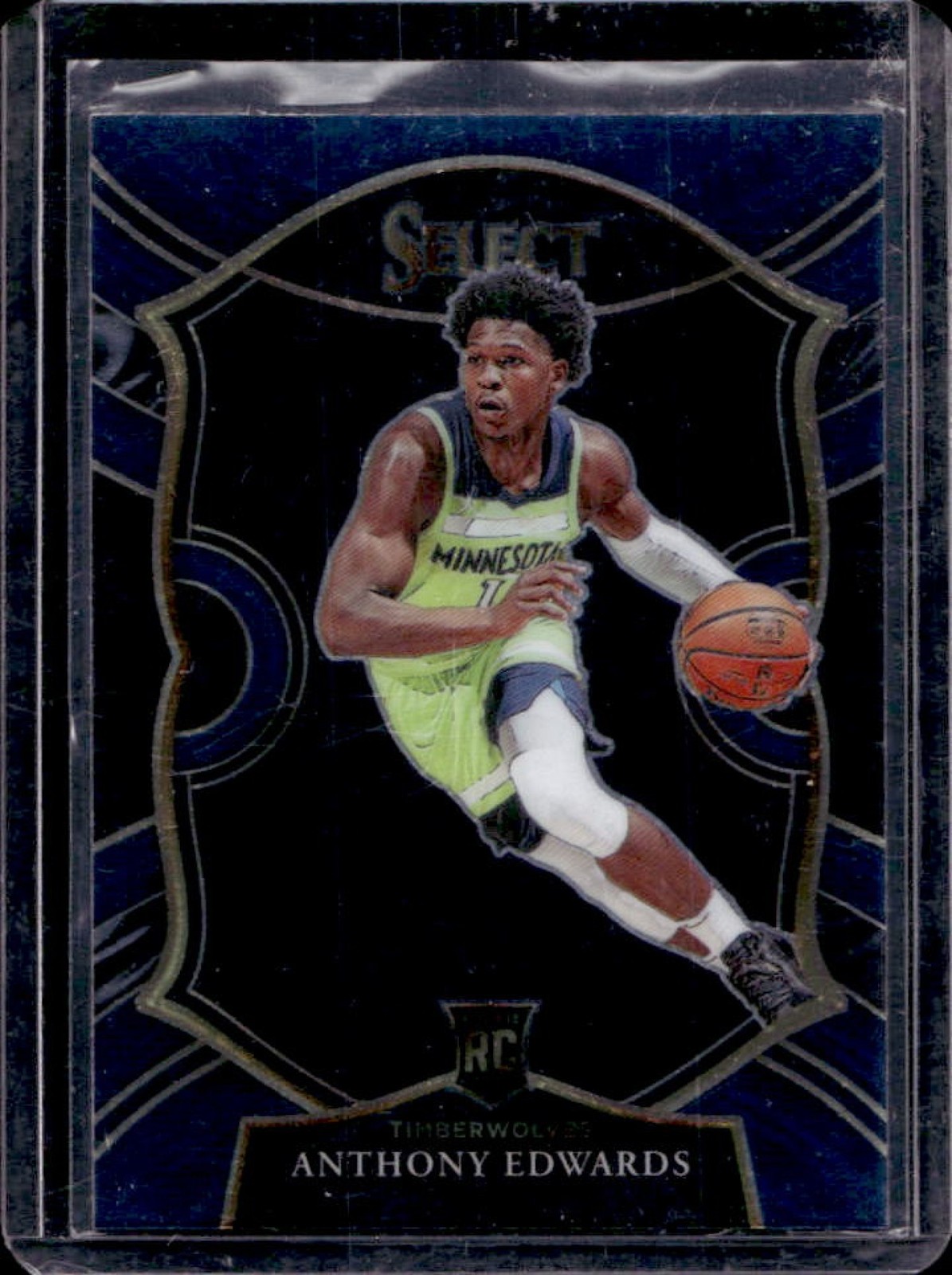 2020-21 Select Anthony Edwards RC Blue Prizm Concourse #61 Timberwolves