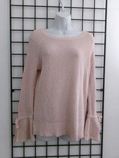 "NEW" LOFT / ORG 49.50   SIZE SMALL PEACH / COTTON / FLARED SLEEVE SWEATER