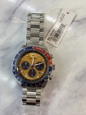 Seiko Prospex Speedtimer Pogue Solar Steel Bracelet Gold Dial Watch SSC947 New