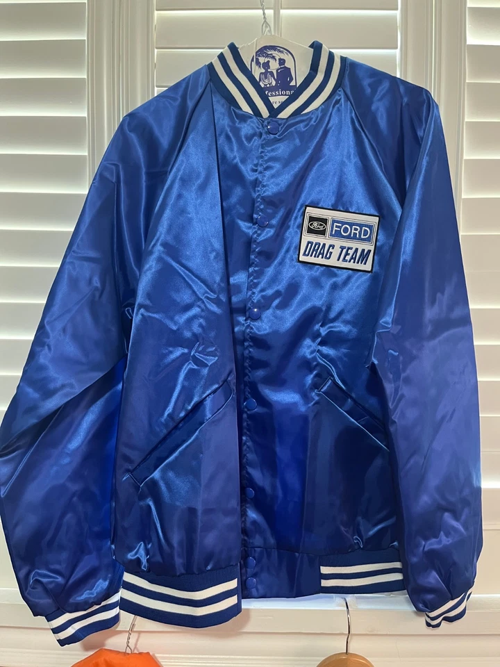 NHRA Ford Drag Racing Satin Bomber Jacket FORD BLUE - Image 2 of 4