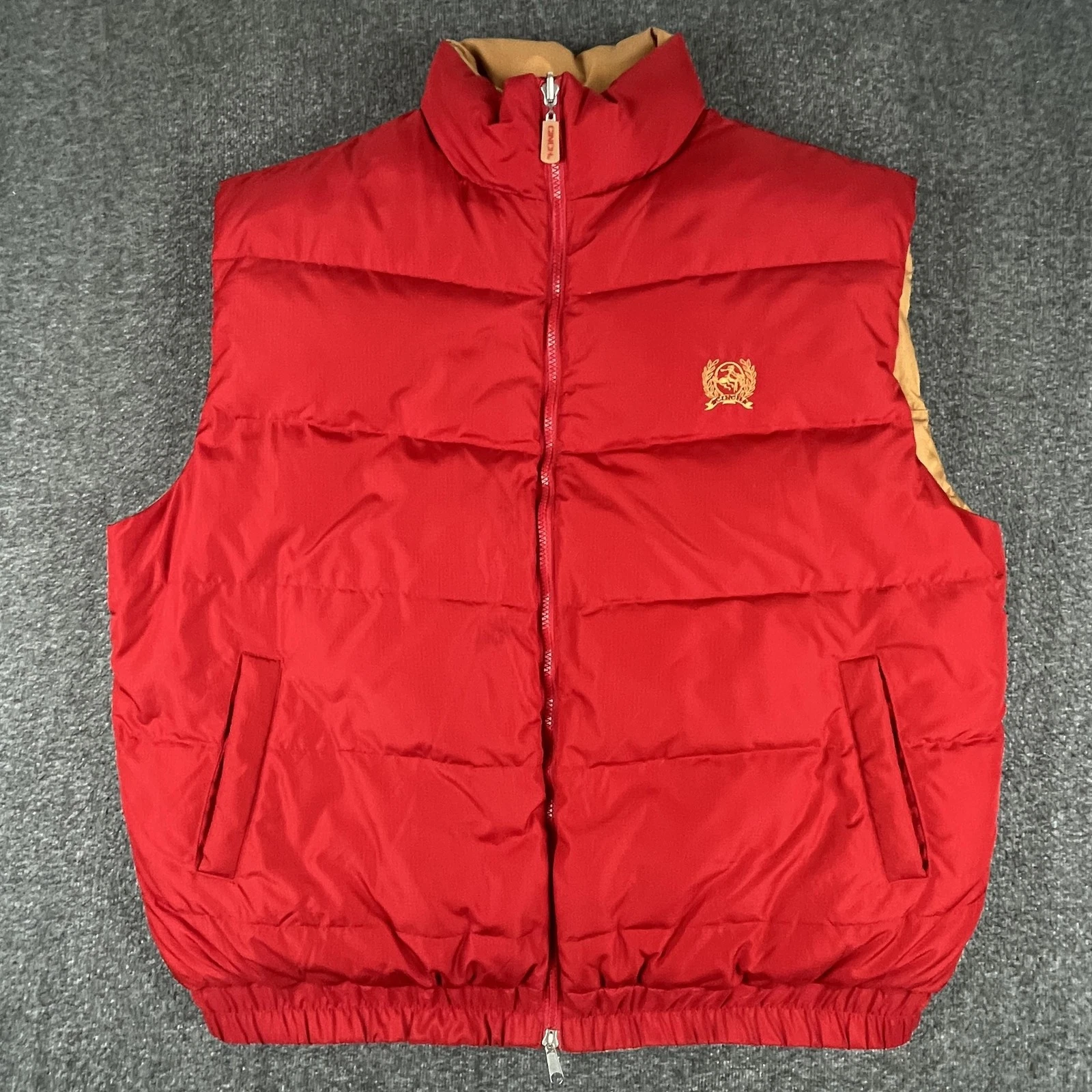 Cinch Vest Mens 2XL Red Tan Reversible Down Puffer Cowboy Western MW17824008
