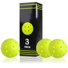 40 Outdoor Pickleball Balls , Durable HDPE, High Visibility,3 Pack,Yellow