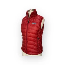 Patagonia Sequoia Red Down Sweater Full Zip Womens Puffer Vest Small