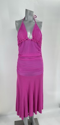 LA PERLA Pink Halter Cover Up Dress & Bikini Top Ruched Sheer Sz 48 US 12 |  eBay
