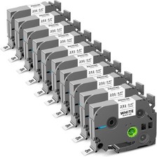 10PK For Brother P-Touch TZe-231 TZ-231 12mm White Standard Laminated Label Tape