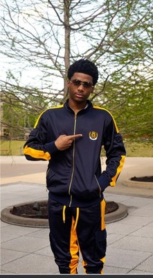 MMC,  MAGNIFICENT  ROYAL  CREST  JOGGER.   NAVY BLUE AND YELLOW GOLD. (XS-7XL)