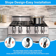 Gas Stove Knob Lock for Kids  Pets Safety,Gas Knob Lock to Effectively Preve...