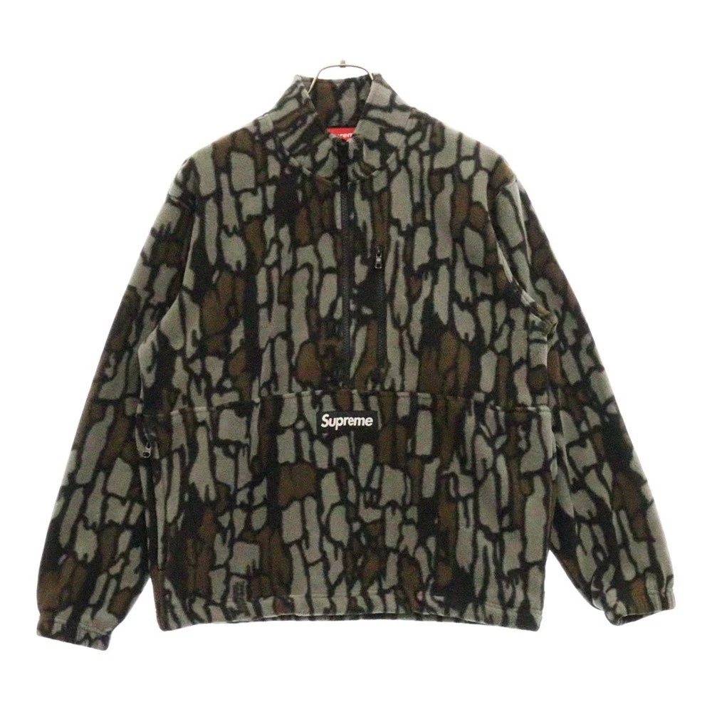 SUPREME 20AW Polartec demi fermeture éclair pull Polartec anorak veste polaire gris
