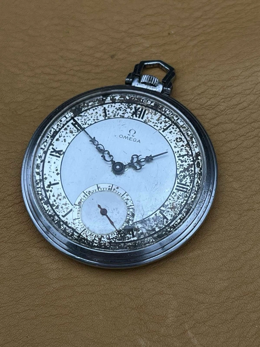 Montre Gousset Omega Ancienne En Acier - Mécanique à Remontage Manuel, Style Classique - Occasion