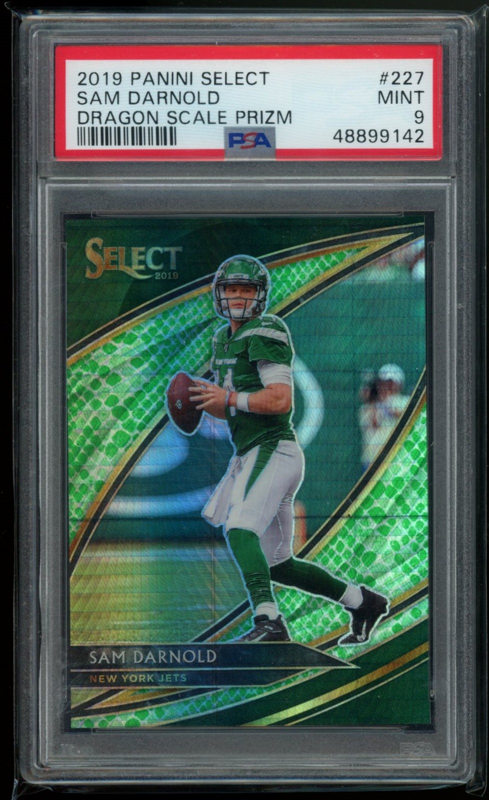 Sam Darnold 2019 Panini Select #227 Dragon Scale Prizm PSA 9 Field #/88