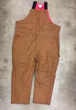 SteelGuard Men Sz 4XL Insulated Quilted Khaki Canvas Workwear Overall Bib
