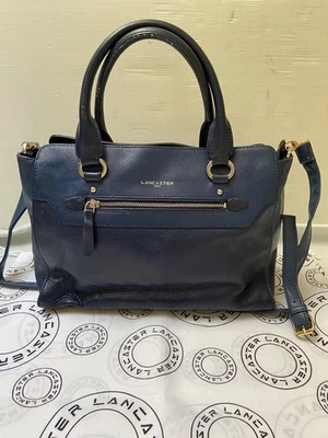 Sac cabas LANCASTER paris cuir & simili bleu marine - Photo 1/4