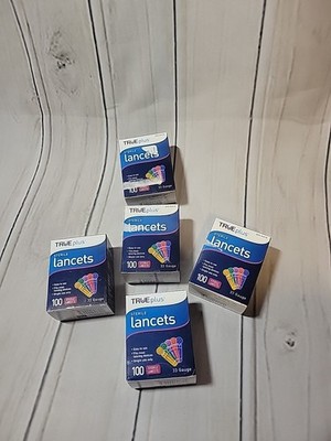 TRUEPlus Diabetic Sterile Test Lancets 33 Gauge Sealed 5 Boxes 500 Lancets