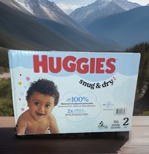 Huggies Snug & Dry Baby Diapers Size 2 (12-18 lb) 116 Ct Disposable Unisex 0.25 per diaper