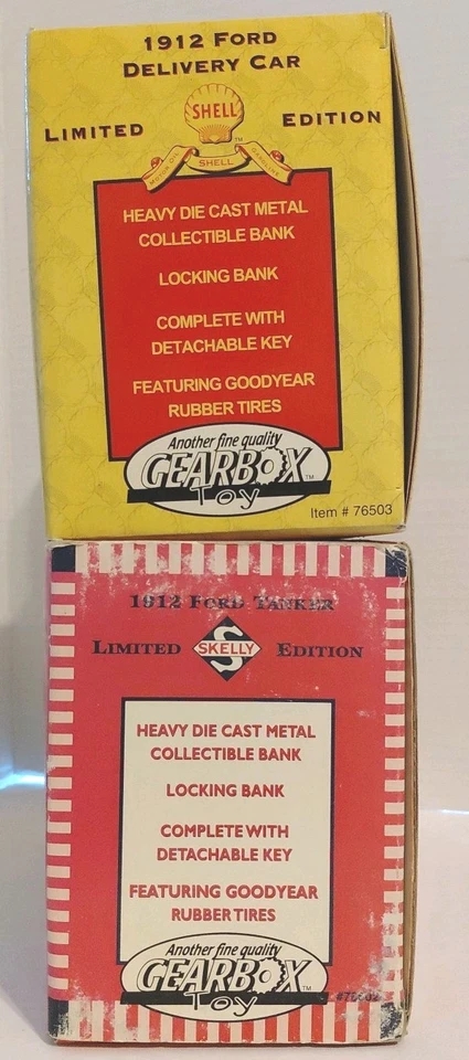 (Lot Of 2 VTG ) Rare DieCast Model Truck 1912 Ford  Shell & Shelly - Image 4 of 4