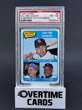 1965 Topps NL RBI Leaders Ken Boyer Ron Santo Willie Mays #6 PSA 8