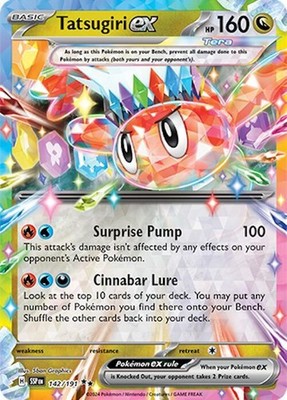 Tatsugiri ex Holo Double Rare SV08: Surging Sparks 142/191 NM