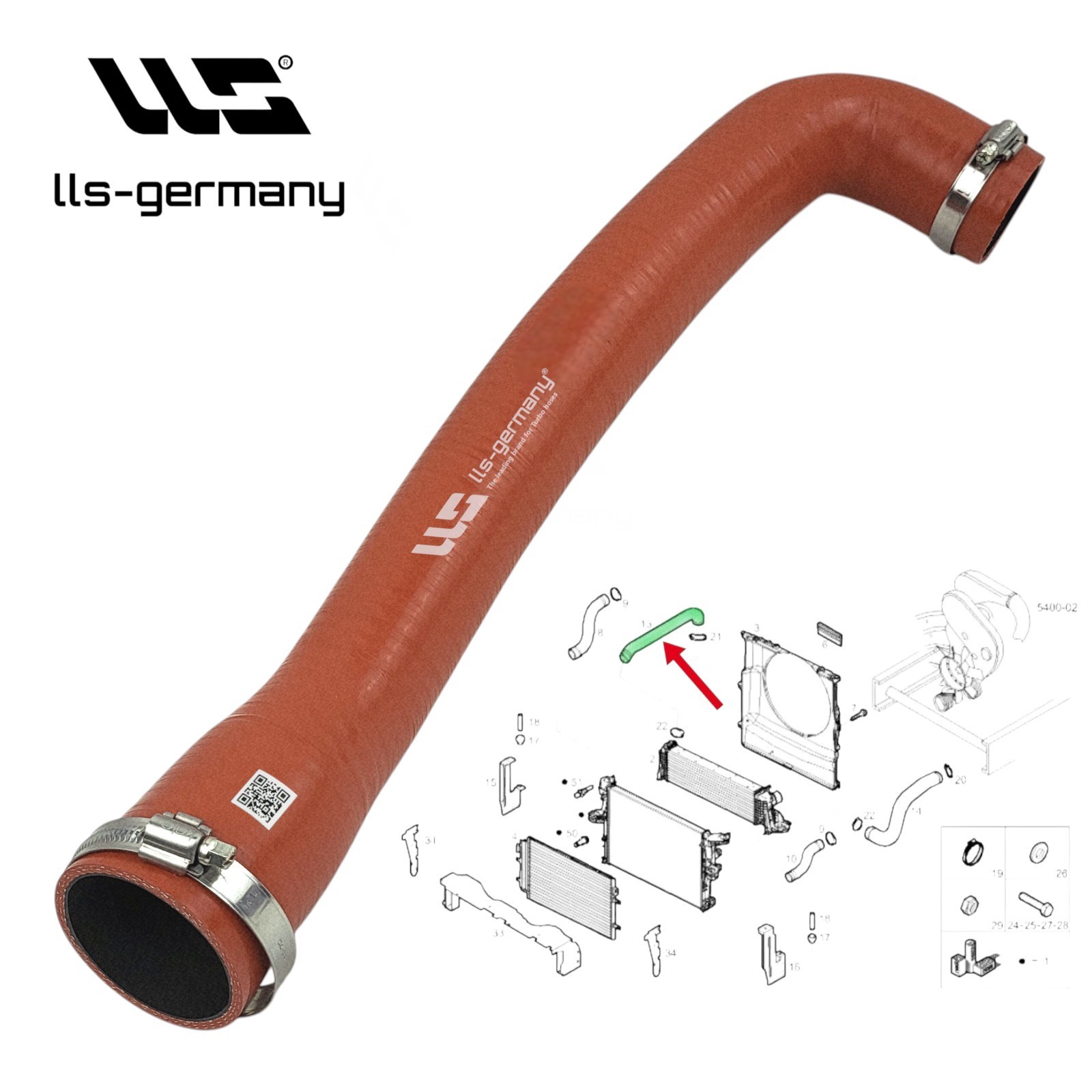 Reinforced Silicone Turbo Charge Air Hose for IVECO DAILY V VI 3.0 D 5801887889