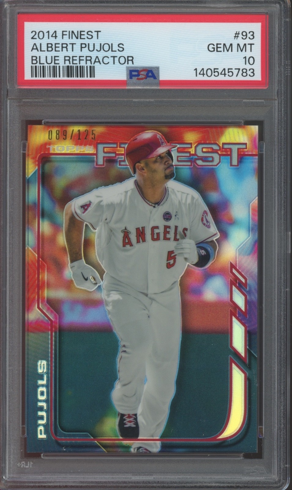 2014 Topps Finest Blue Refractor #93 Albert Pujols /125 Gem Mint PSA 10
