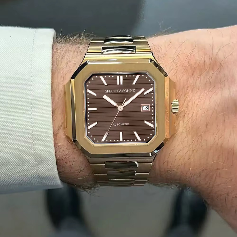 Specht & Söhne 41MM Square Cubic 5711 Men's Watch Mechanical Rose