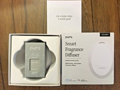 NEW Pura Mini Smart Fragrance Diffuser + WHITE TEA No 1 Fragrance Refill Scent