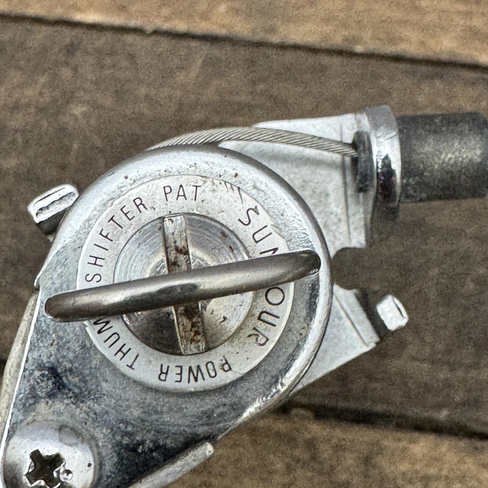 Par de palancas de cambio de pulgar SunTour Power de colección abrazadera de fricción años 80 MTB Touring Foto 4 de 4